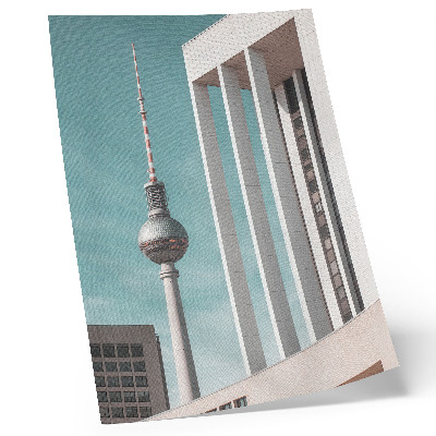 Plakat Minimalistični stolp, moderne stavbe, modro nebo