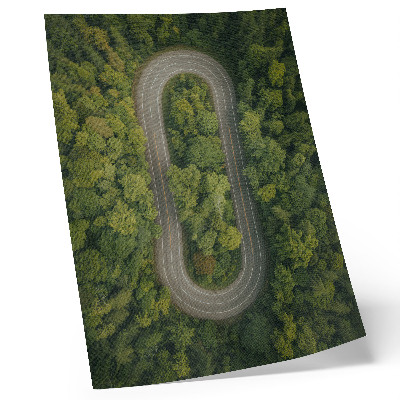 Plakat Ozka, vijugasta cesta skozi zeleni gozd