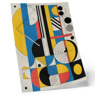 Eleganten plakat za dnevno sobo Geometrijski vzorci v kontrastnih barvah
