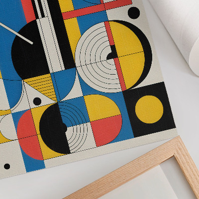 Eleganten plakat za dnevno sobo Geometrijski vzorci v kontrastnih barvah