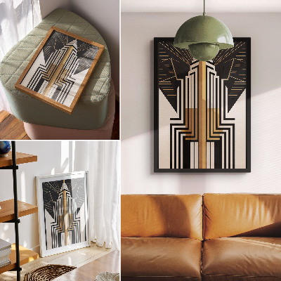 Plakat Arhitekturne linije, elegantni zlati poudarki