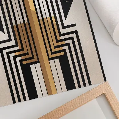Plakat arhitekturne linije z elegantnimi zlatimi poudarki
