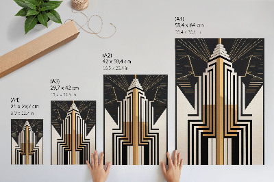 Plakat Arhitekturne linije, elegantni zlati poudarki