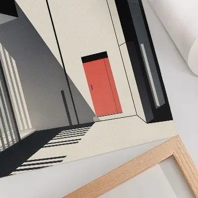 Minimalistični geometrijski arhitekturni plakat vrhunski stenski plakat
