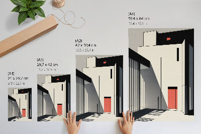 Premium stenski plakat Minimalistični geometrijski arhitekturni kontrast