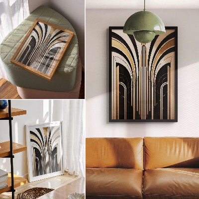 Eleganten plakat za dnevno sobo Moderni loki Eleganca Art Deco Kontrast