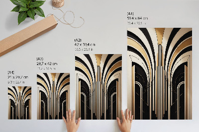 Eleganten plakat za dnevno sobo Moderni loki Eleganca Art Deco Kontrast