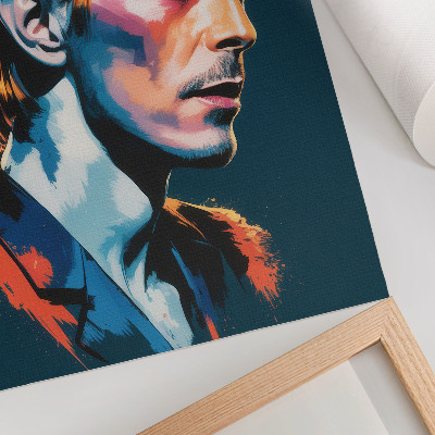 Eleganten plakat za dnevno sobo Pop art portret z dinamičnimi barvami.