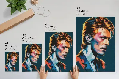 Pop art portret z dinamičnimi barvami eleganten plakat za dnevno sobo