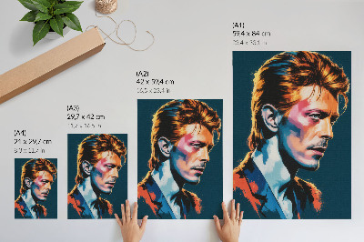 Eleganten plakat za dnevno sobo Pop art portret z dinamičnimi barvami.
