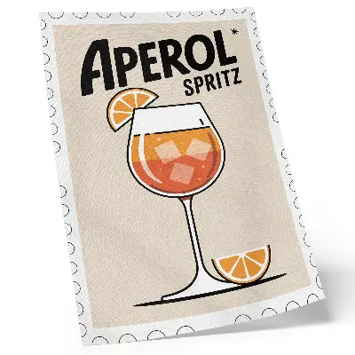 Plakat Aperol pijača na oranžnem ozadju