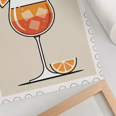 Plakat Aperol pijača na oranžnem ozadju