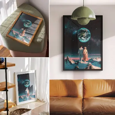 Stenski plakat prostor in ljudje, lepotni salon z neomejenimi možnostmi