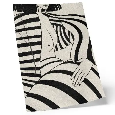 Premium stenski plakat z elegantnim motivom črno-belih geometrijskih črt