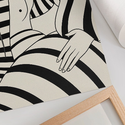 Premium stenski plakat Eleganca črno-belih geometrijskih črt