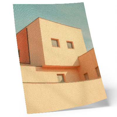 Plakat Bež fasada geometrijske arhitekture