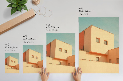 Plakat Bež fasada geometrijske arhitekture