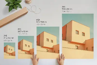 Plakat geometrijska arhitektura v bež barvi