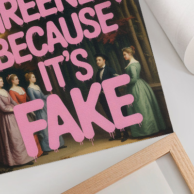 Plakat Roza napis gozdni liki eleganca humor