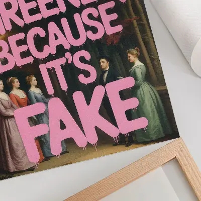 Plakat z napisom Roza in motivi gozdnih živali za eleganten in humoren pridih