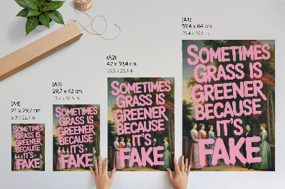 Plakat Roza napis gozdni liki eleganca humor