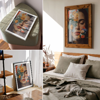 Premium stenski plakat Barvit obraz s cvetličnim šarmom čustvene nežnosti