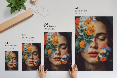 Premium stenski plakat Barvit obraz s cvetličnim šarmom čustvene nežnosti
