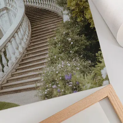 Plakat elegantna balustrada v klasični zeleni barvi za mirno vzdušje