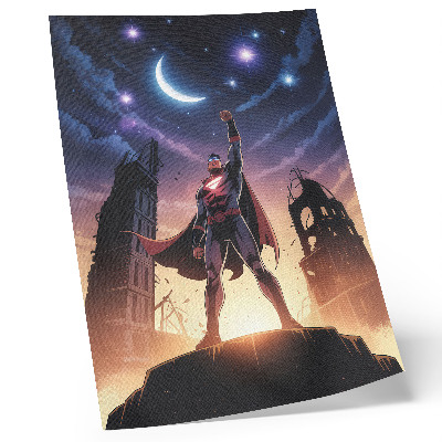 Premium stenski plakat Nočno nebo, dinamična figura, skrivnostne ruševine