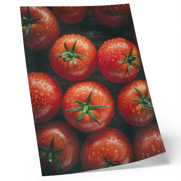 Plakat Sočni paradižniki s kapljicami vode