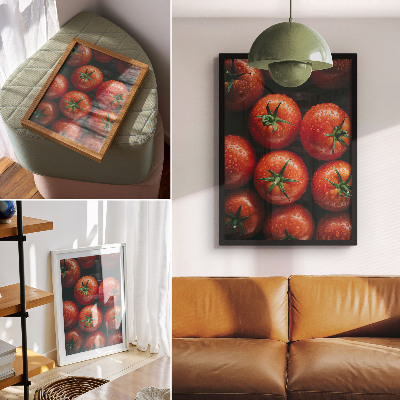 Plakat Sočni paradižniki s kapljicami vode