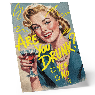 Premium stenski plakat Ženski retro strip besedilo dinamične barve