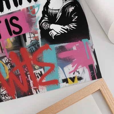 Eleganten plakat za dnevno sobo Energičen kontrast besedila klasične ikone grafitov