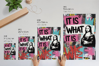 Eleganten plakat za dnevno sobo Energičen kontrast besedila klasične ikone grafitov