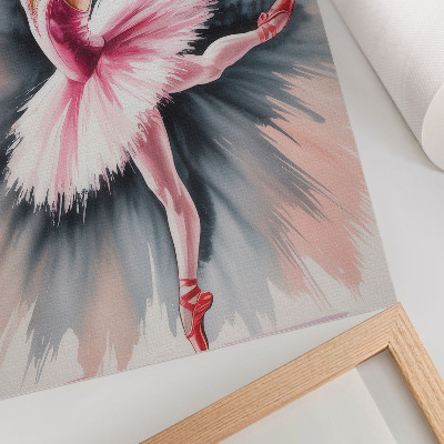 Premium stenski plakat Balerina v roza barvi z dinamičnim ozadjem