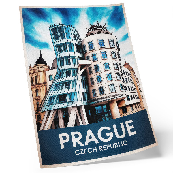 Premium stenski plakat Praška futuristična arhitektura v moderni podobi