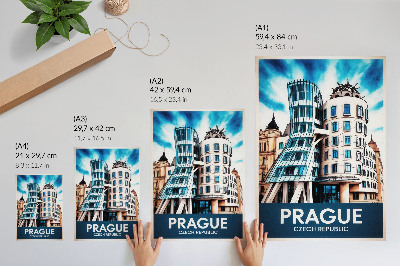 Premium stenski plakat Praška futuristična arhitektura v moderni podobi