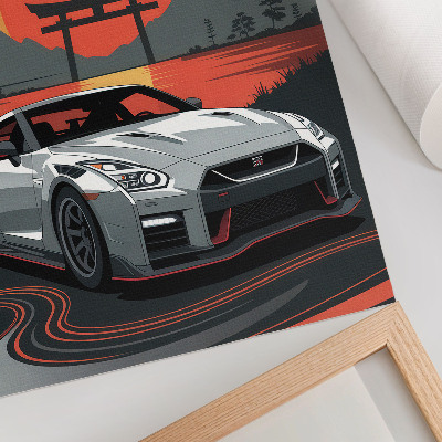 Premium stenski plakat Avto v harmonični japonski pokrajini