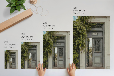 Eleganten plakat za dnevno sobo Starinska vrata z bršljanom, skrivnostna pot