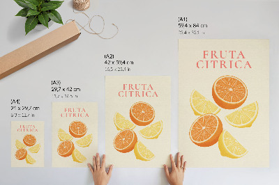 Premium stenski plakat Motiv citrusov v toplih odtenkih