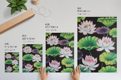 Eleganten plakat za dnevno sobo Lepota narave, cvetja in zelenih listov