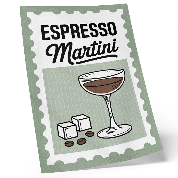 Premium stenski plakat Grafike v vintage slogu za espresso martini