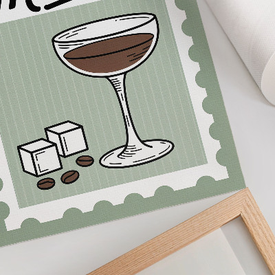 Premium stenski plakat Grafike v vintage slogu za espresso martini