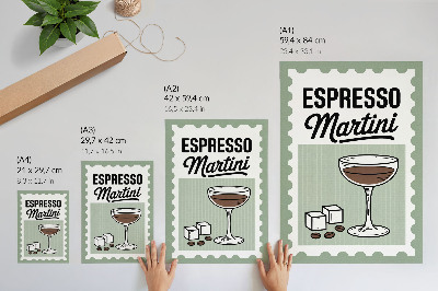 Premium stenski plakat Grafike v vintage slogu za espresso martini