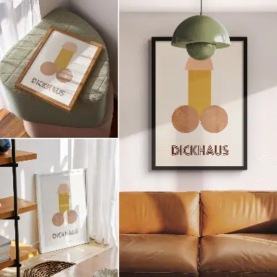 Plakat grafika v slogu Bauhaus pod vplivom Dickhausa