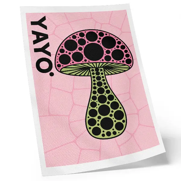 Eleganten plakat za dnevno sobo z motivom geometrijskih gob v modernem slogu