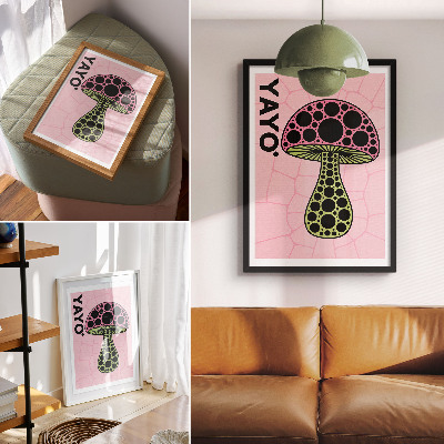 Eleganten plakat za dnevno sobo Besedilo o geometriji gob v moderni obliki