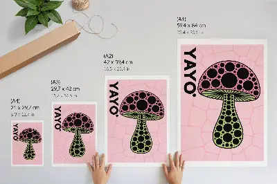 Eleganten plakat za dnevno sobo z motivom geometrijskih gob v modernem slogu
