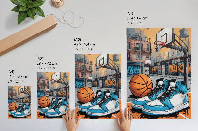 Eleganten plakat za dnevno sobo Moderno igrišče v slogu grafitov v mestu