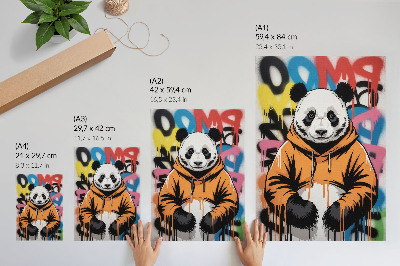 Premium stenski plakat Panda v grafiti puloverju, ulični slog